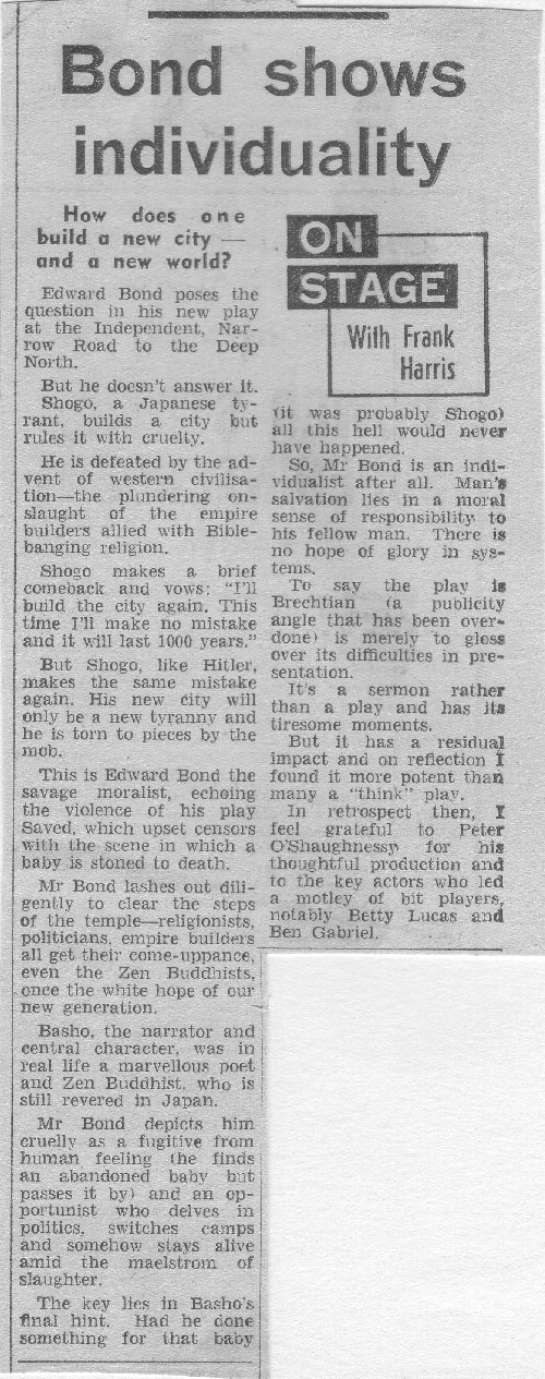 Narrow Road press clipping